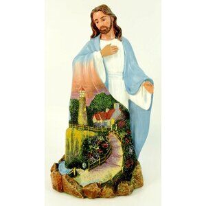 Jesus Figurine Thomas Kinkade Lighthouse The Light of Peace Ashton-Drake 2005